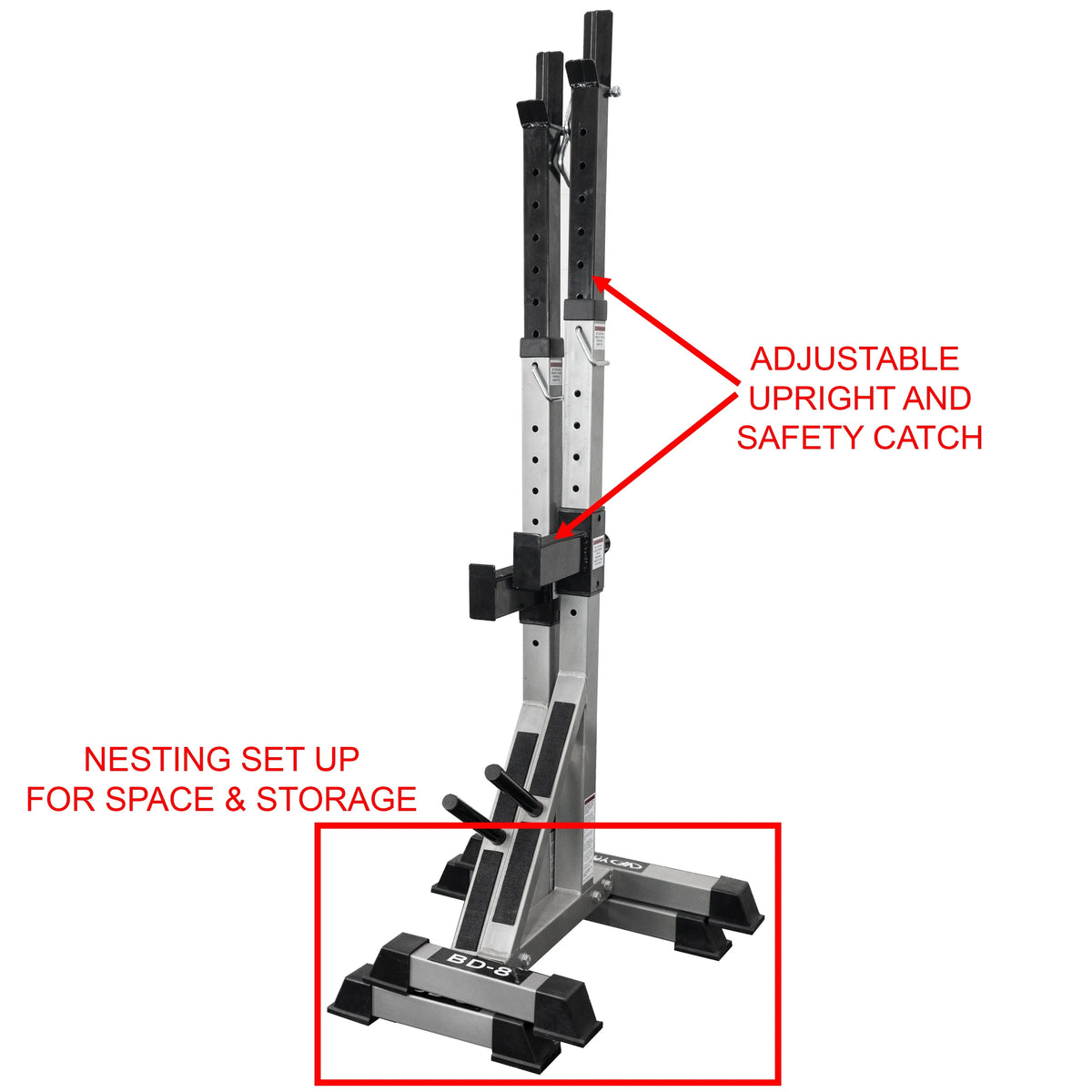 Valor Fitness BD-8 Heavy-Duty Independent Squat Stands