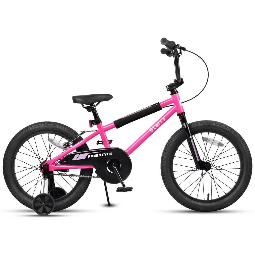 Glerc 14 Inch Little Kids Bike BMX Style Bicycle with Training Wheels Coaster Brake for 3 4 5 Years Old Boys Girls, Blue
