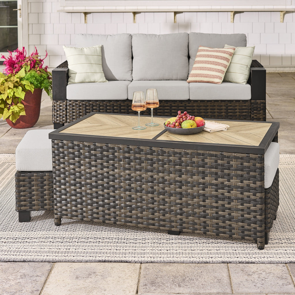 Better Homes & Gardens Rockport Ceramic Tile Outdoor Coffee Table, Brown