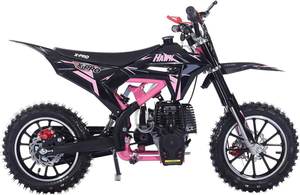 X-Pro Brand New Upgraded Hawk 40cc Gas Powered 4 Stroke Mini Pit Dirt Bike with Pull Start for kids 10" Wheels