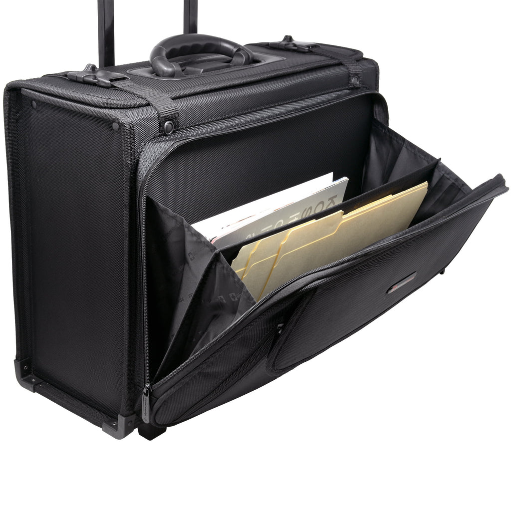 Alpine Swiss Rolling Briefcase Laptop Bag For Men Women Hard Side Catalog Case Wheels Legal Dividers Lawyer Attache Case Carry-On Business Travel Bag