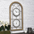 FirsTime & Co.® Brown Farmhouse Arch Outdoor Clock, Farmhouse, Analog, 10 x 2 x 20 in