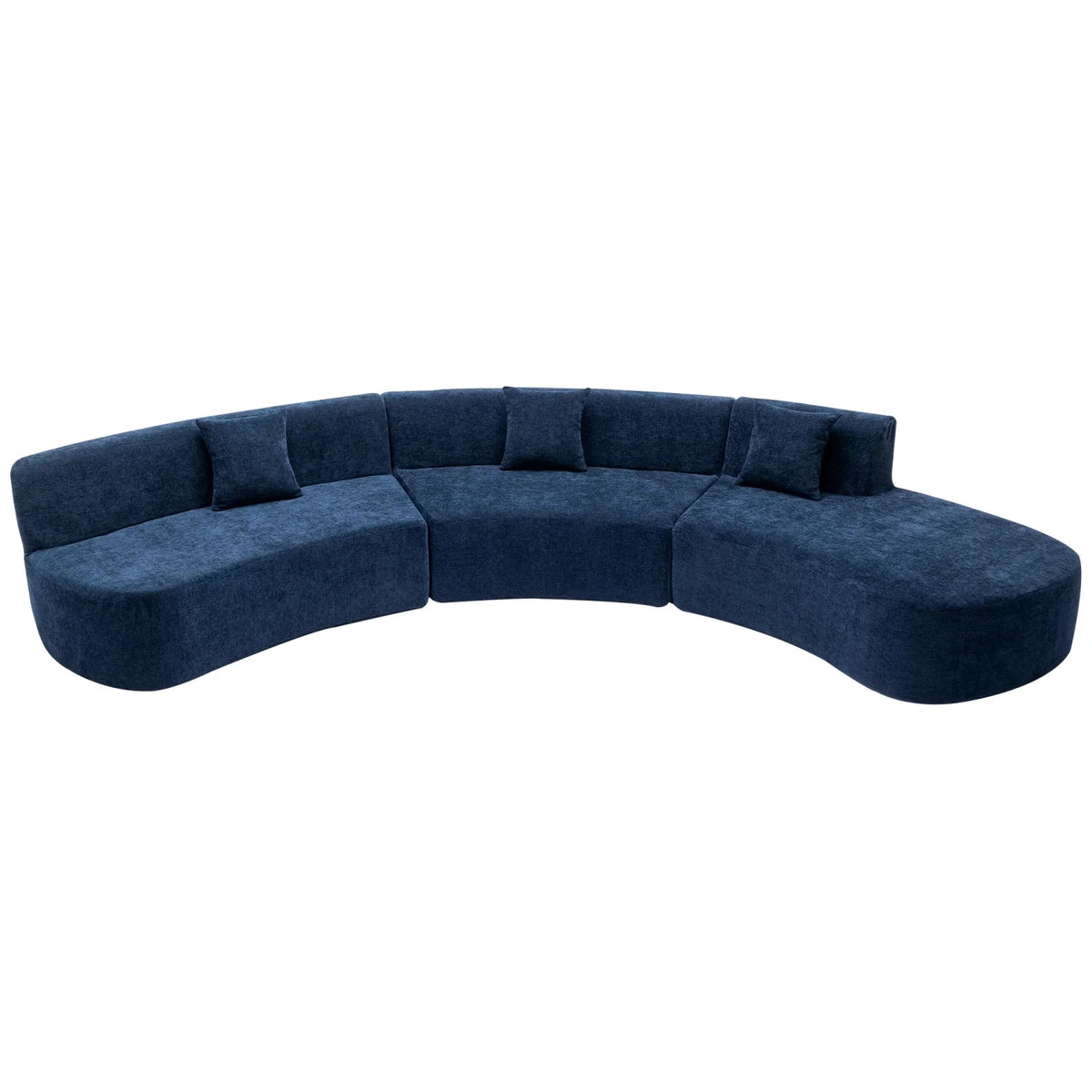Harper & Bright Designs Modern Curved Floor Sofa Set, Modular Sectional Sponge Couch for Living Room, 2 PC Free Combination No Assembly Foam-Filled Sofa, Beige