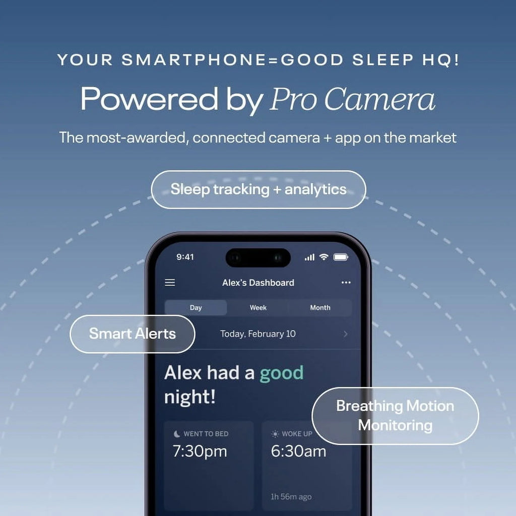 Nanit Superior Sleep Set - Includes Newborn Baby Essentials: Nanit Pro Camera with Wall Mount, Nanit Travel Stand, and The Sound + Light Audio Monitoring Machine & Baby Night Light