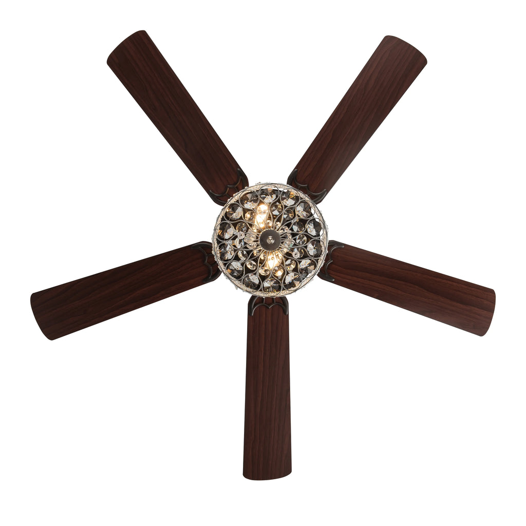 River of Goods 52" 5 Blade Luxe Enlaced Crystal LED Ceiling Fan with Light