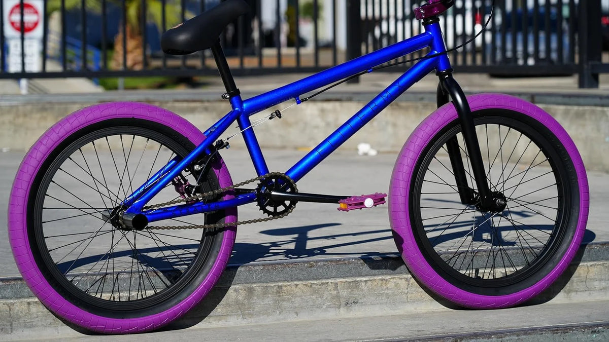 Elite BMX Bicycle 20” Freestyle Bike - Stealth Blue Purple Ideal for Ages 7 to 18 Years
