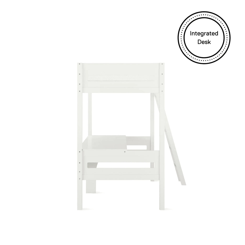 Teen Novogratz Lennon Twin Size Loft Bed with Desk, White
