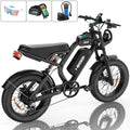 HiKeep 1500W Peak Electric Bike, 20" Fat Tire Ebike, 48V 15Ah Battery, E-Mountain Bike, w/ Bag, Pump & Glasses