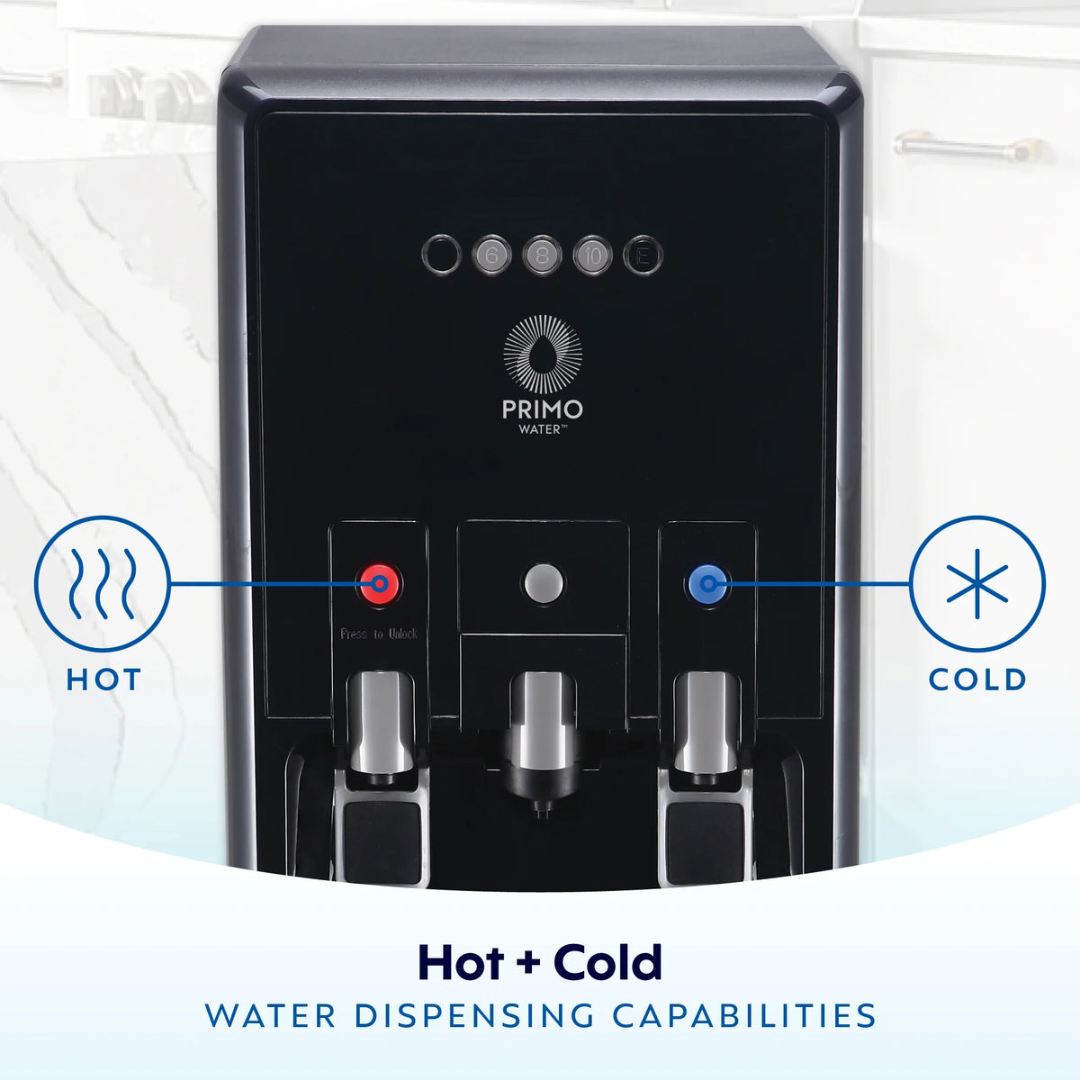 Primo Water® Bottom Loading Pro 2 Temp Water Dispenser with Single-Serve Coffee Maker, Black