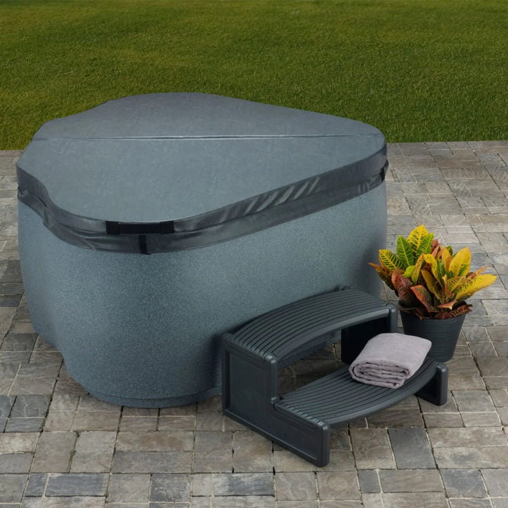 Aquarest Spas AR-300 Premium 2-Person, 20-Jet Oval Plug and Play Hot Tub with Ozonator - LED Waterfall - 2hp pump - Graystone