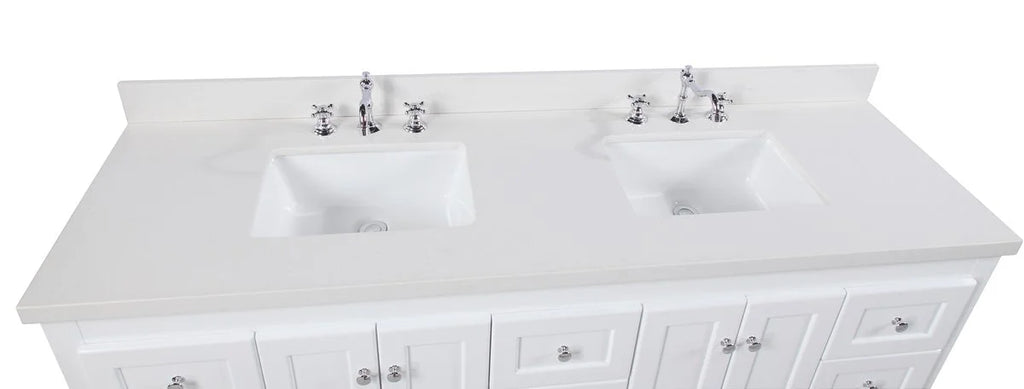 Abbey 72" Double Bathroom Vanity with Marine Gray Cabinet and Quartz Top