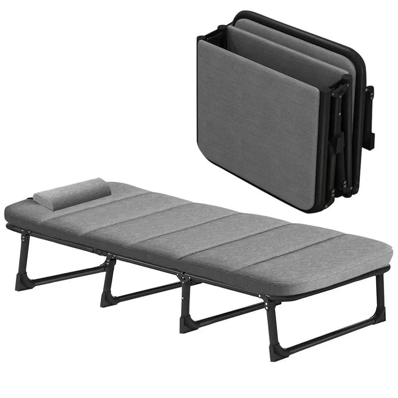 Docred 5-Fold Camping cot for Adults & Kids, Adjustable 4 Fold Reclining Folding Lounge Chairs , 2-Sided Mattress with Pillow, Portable Intdoor Folding Sleeping Cots Bed