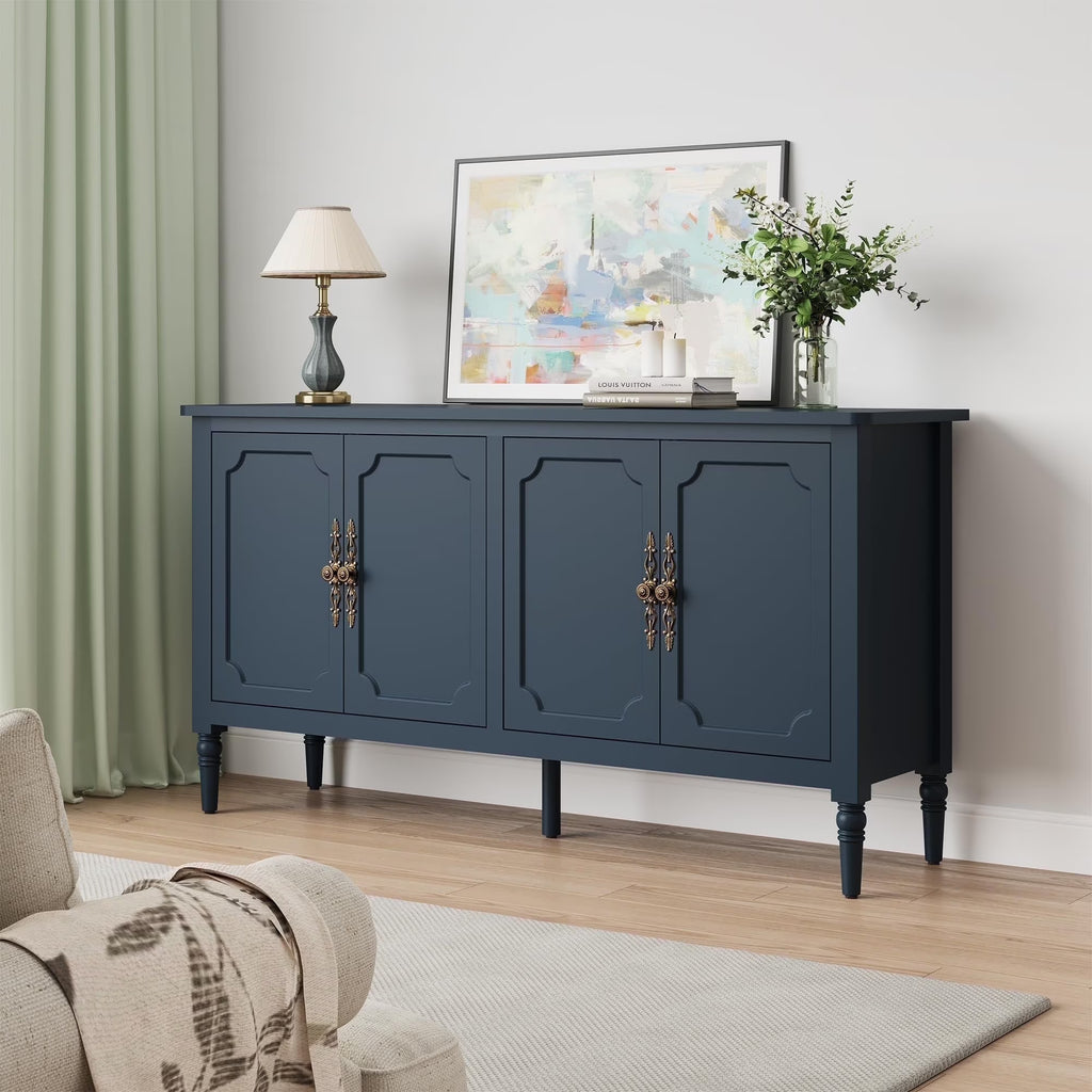 CozyHome Mid Century Modern Sideboard Buffet Cabinet with Storage, 58'' Console Cabinet, Green