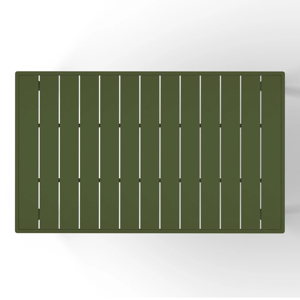 WestinTrends Playa 59" Iron Metal Outdoor Rectangular Patio Dining Table For 6, Olive Green