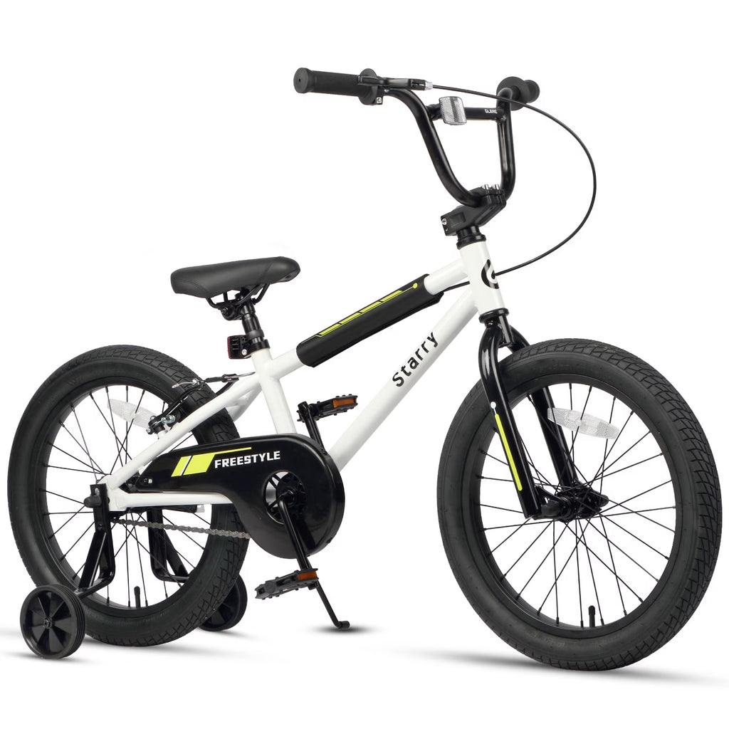 Glerc 14 Inch Little Kids Bike BMX Style Bicycle with Training Wheels Coaster Brake for 3 4 5 Years Old Boys Girls, Blue