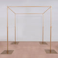 Efavormart 10ft | 4 Post Gold Metal DIY Photography Backdrop Stand, Wedding Arch Canopy Tent
