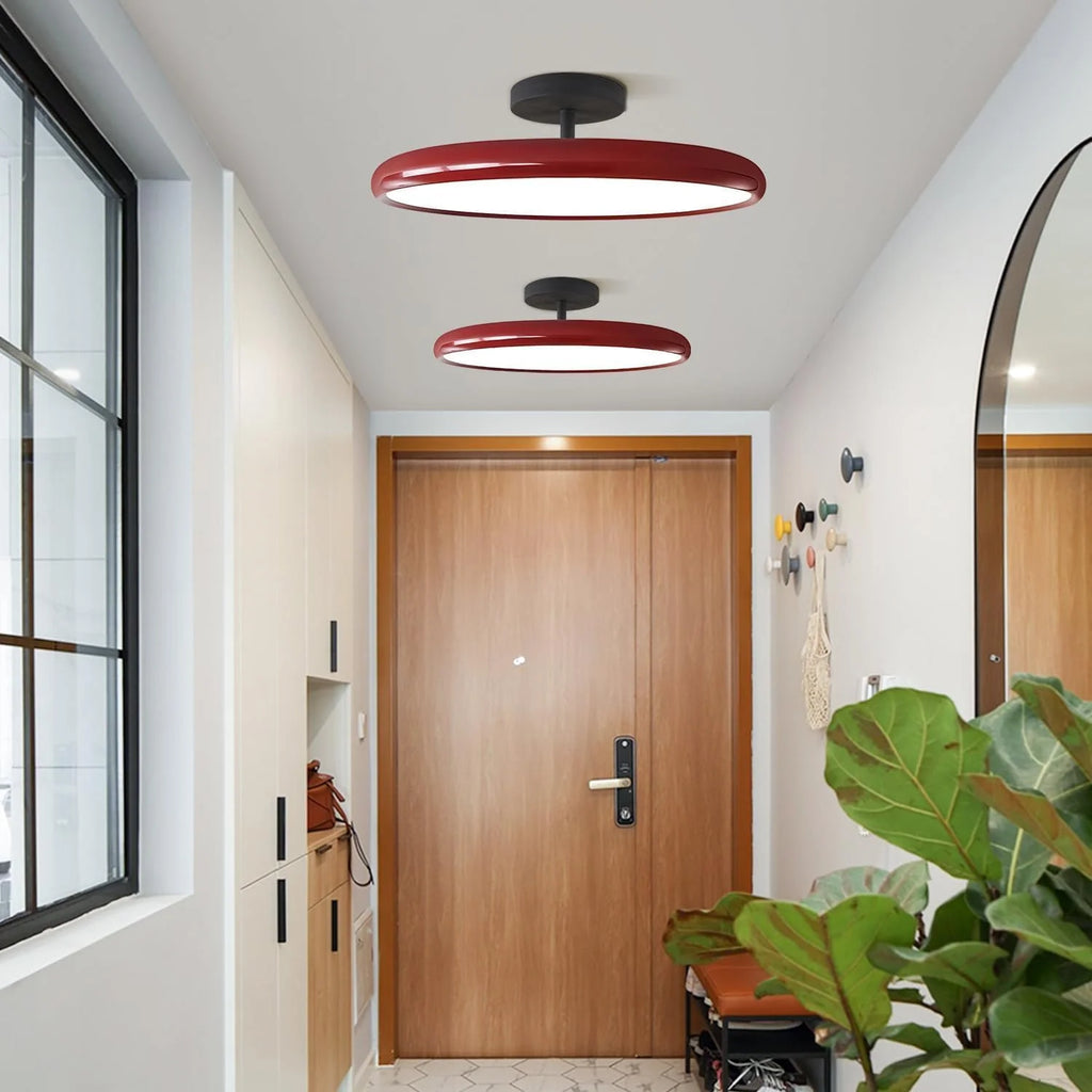 KCO Lighting Vintage Green Ceiling Light Contemporary Black Metal Flush Mount Mid Century Modern Entryway Semi Flush Mount LED Hallway Light Fixture