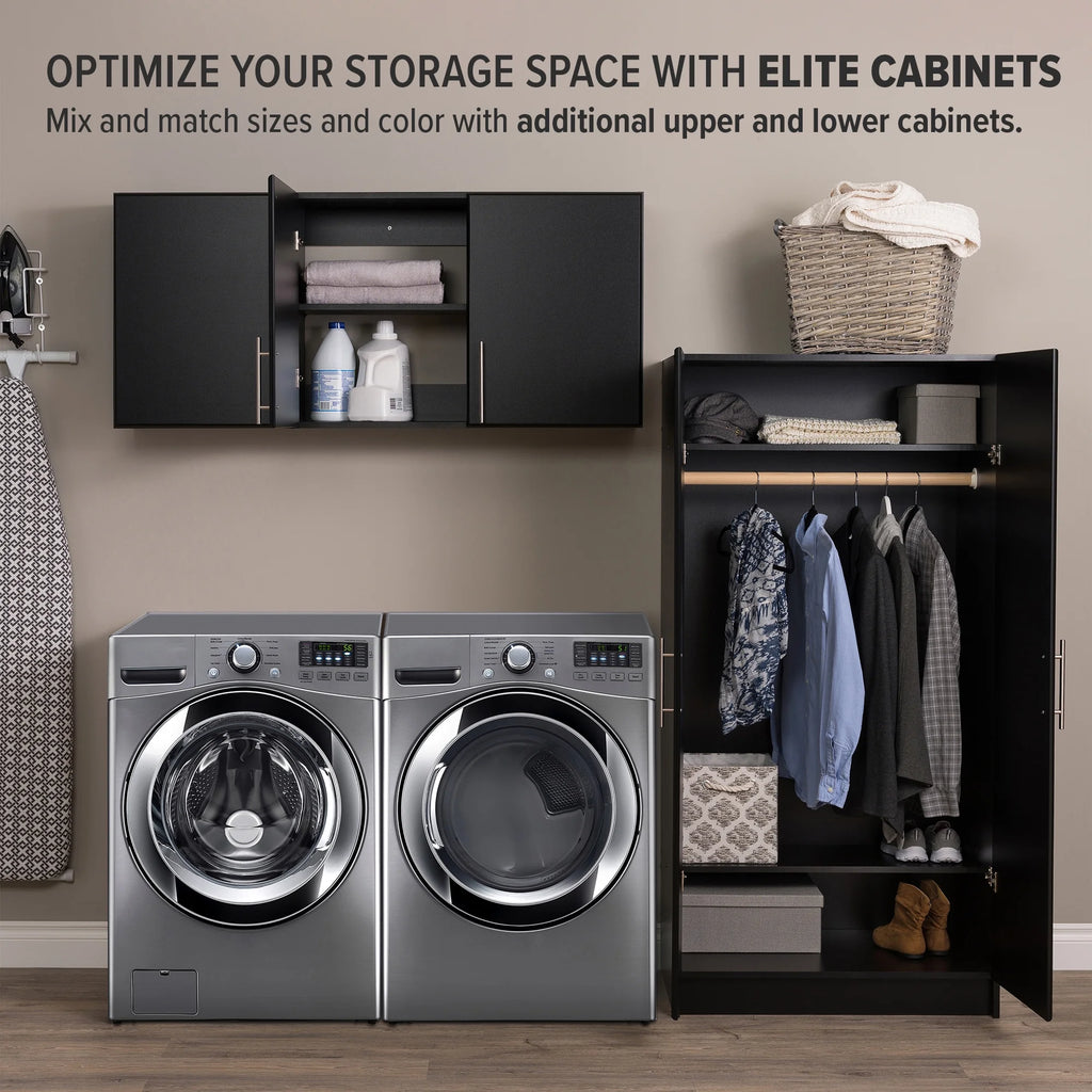 Prepac Elite Wall Cabinet, Versatile Adjustable Garage Wall Cabinet by Prepac, Tall 3-Door, 54"W x 24"H x 12"D, BEW-5424, Black