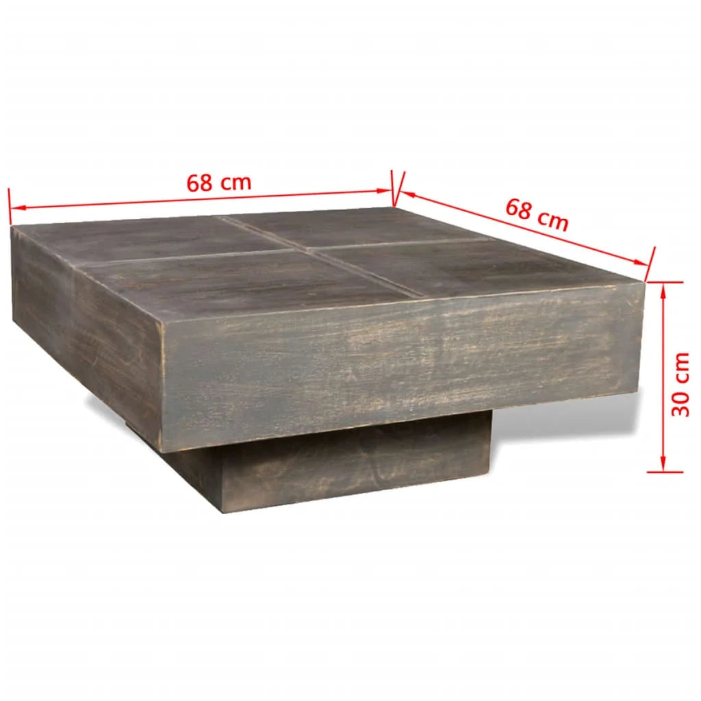 vidaXL Coffee Table Brown Square Solid Mango Wood