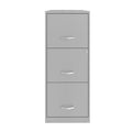 Space Solutions 3 Drawer Modern Metal Vertical File Cabinet with Lock in Silver