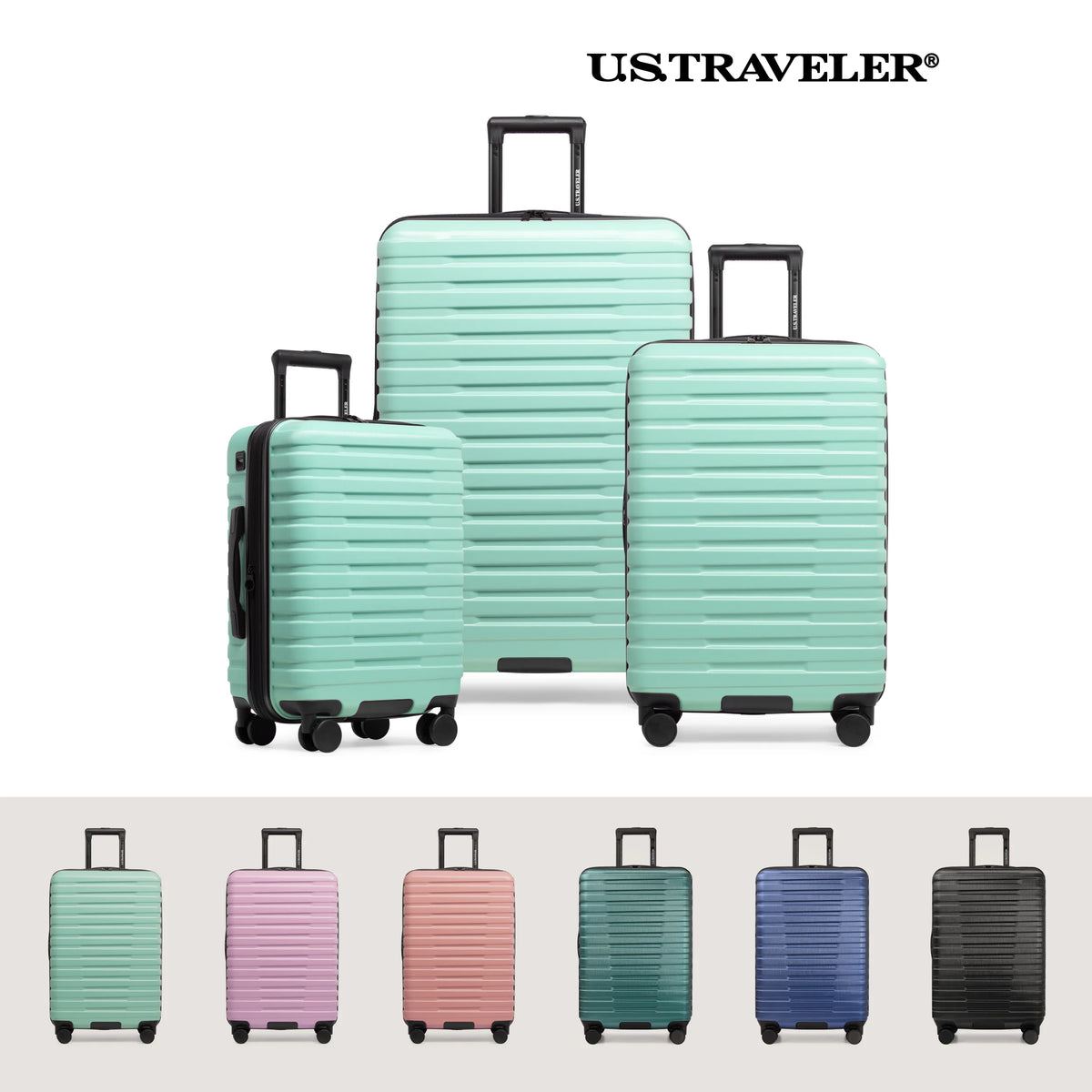 U.S. Traveler Boren Hardside Rugged Spinner Luggage, Lavender, 30" Checked Large