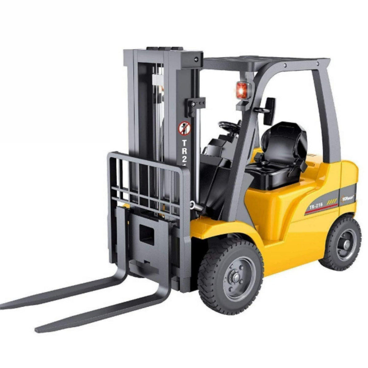 Top Race Jumbo Remote Control Forklift Toy - 13″ Tall. 8 Channel Full Functional RC Forklift for Boys - Heavy Metal Construction. High Powered Motors. 1:10 Scale - TR-216