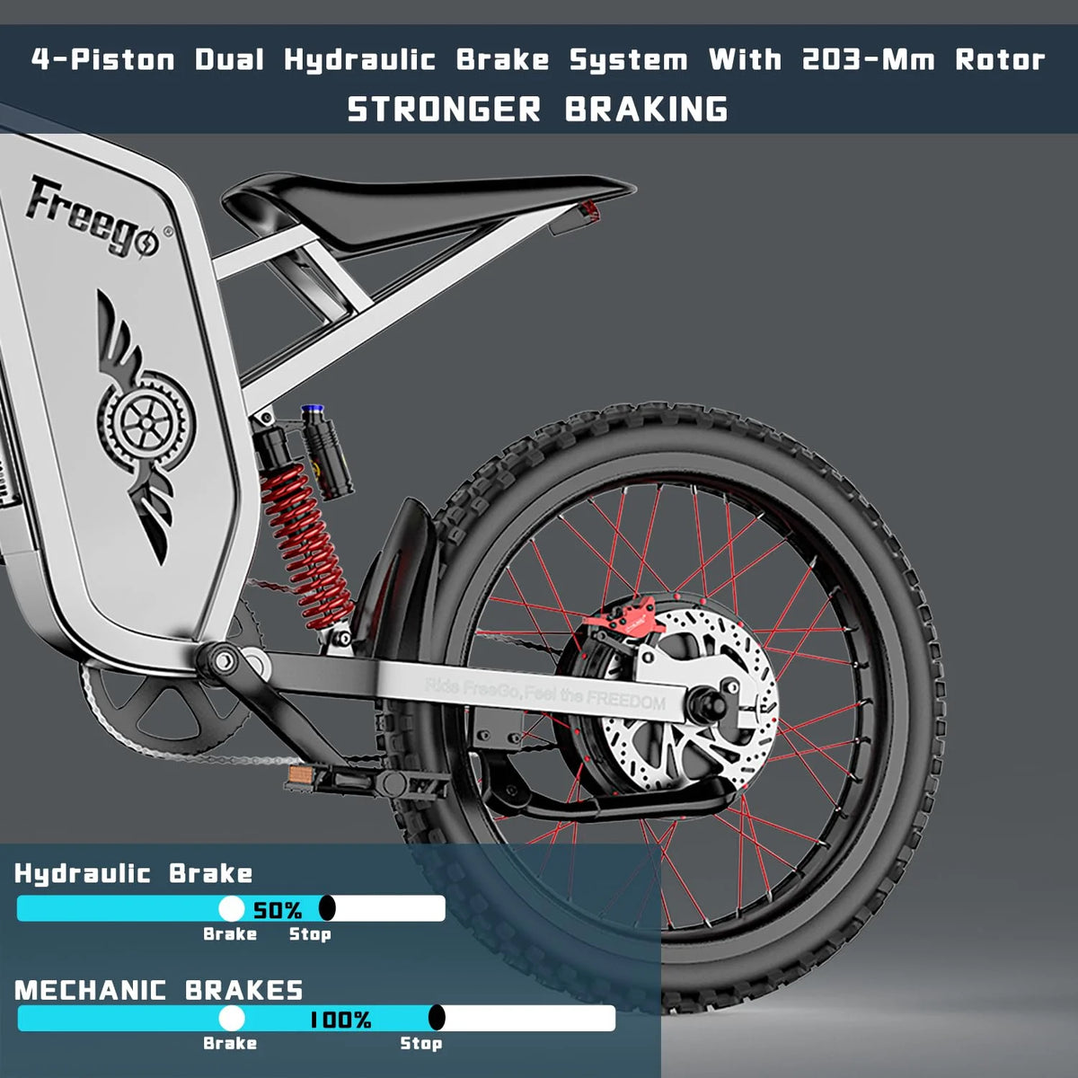 50MPH Electric Dirt Bicycle Freego X2 Pro,6000W(Peak)Motor Electric Motorcycle, Electric Bike for Adults, 60V30AH Battery, 19x2 Tire Full Suspension Hydraulic Brake Half Throttle UL2849