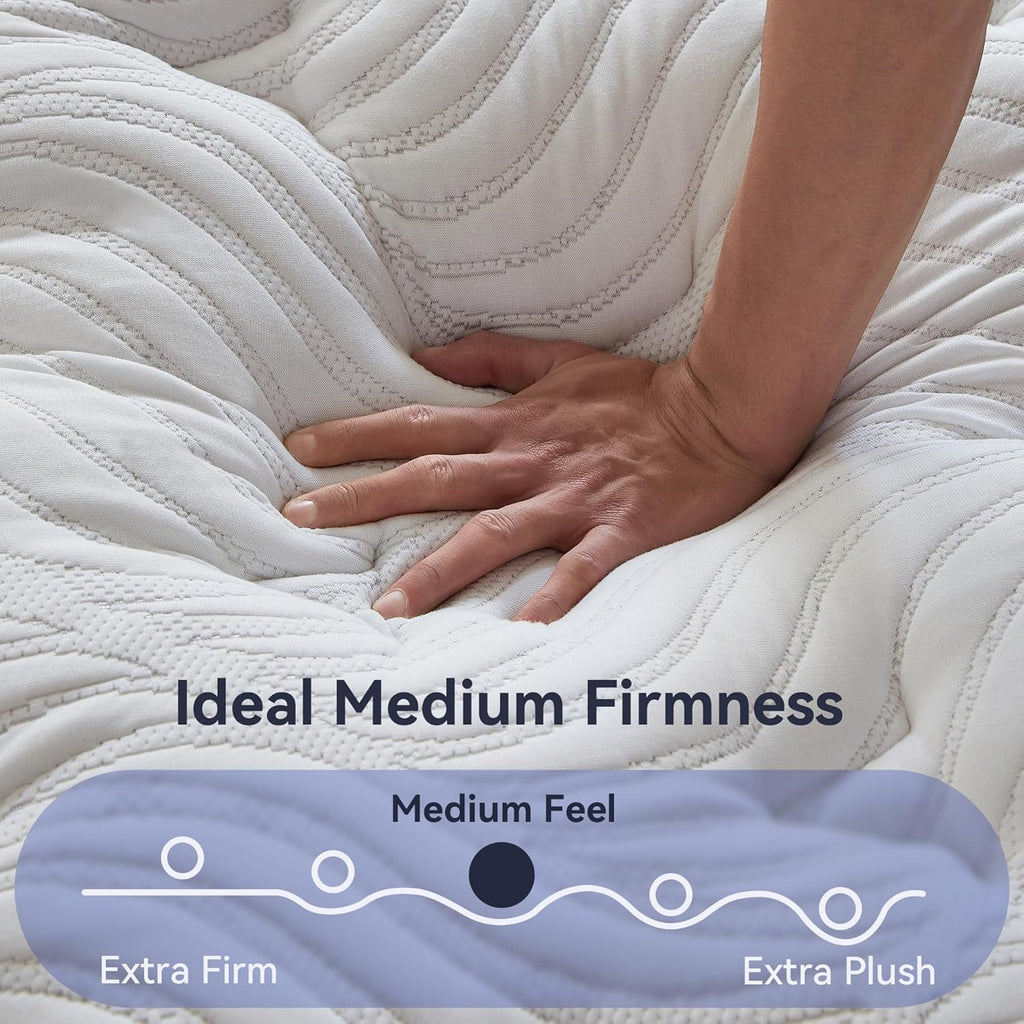 Sailvan Full Size Mattress, 12 Inch Hybrid Gel Memory Foam Mattress Full Size with Individually Pocket Coils, Medium Firm Support for Pressure Relief/Strong Edge Support/CertiPUR-US, Gray