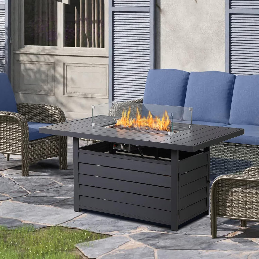 CozyHom 5 Pcs Outdoor Patio Aluminum Furniture Sofa Sets, Outside Patio Conversation Couch Sets With Table&Cushions for Garden Porch, Gray