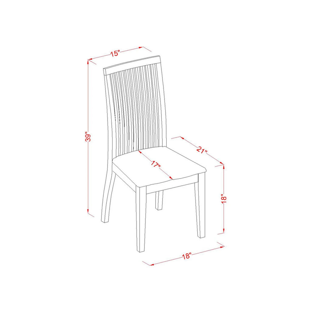 East West Furniture Norfolk 3-piece Wood Table and Dining Chair Set in Mahogany