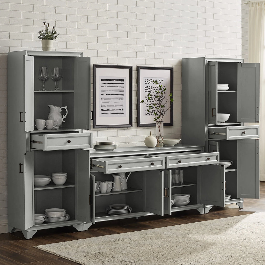 Crosley Tara 3 Piece Sideboard And Pantry Set
