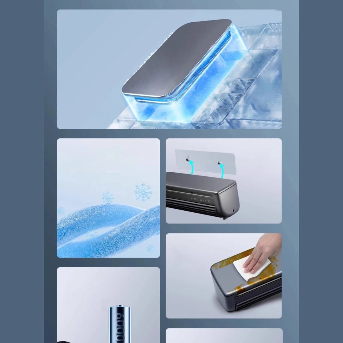 SeekLGT Portable Air Conditioners,Fan,No Drilling Kitchen Wall Air Conditioner Fan 2025 New Wireless Charging Air Conditioner 10s Instant Portable Wall Mounted Conditioners For Kitchen Bedroom