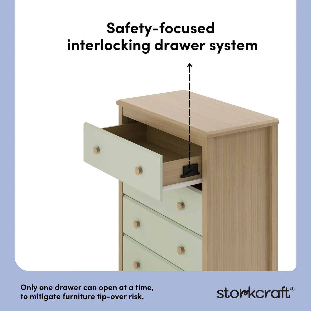 Storkcraft Alpine 4 Drawer Nursery Dresser, White