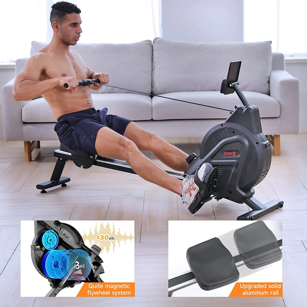 Dripex Magnetic Rowing Machine, Black, 242 lb