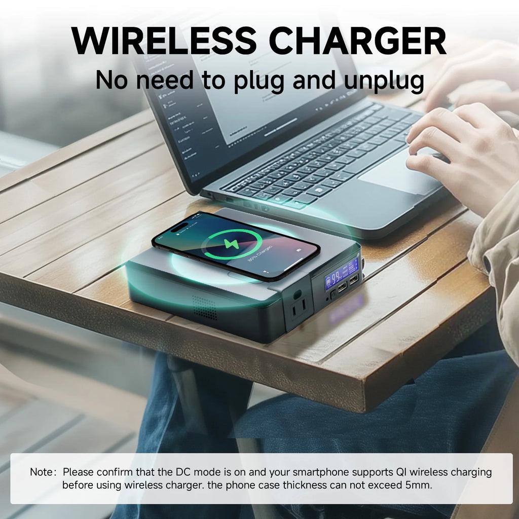 ALLPOWERS 200W Portable Power Station, 154Wh Solar Generator with AC Output, Wireless Charger Power Bank Backup Battery for Camping Emergency
