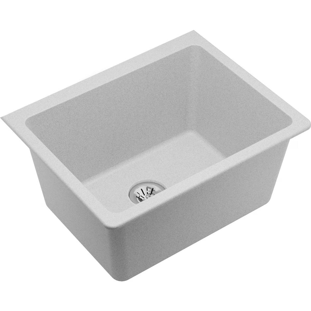 Elkay Quartz Classic 25" x 18-1/2" x 11-13/16", Undermount Laundry Sink with Perfect Drain, White