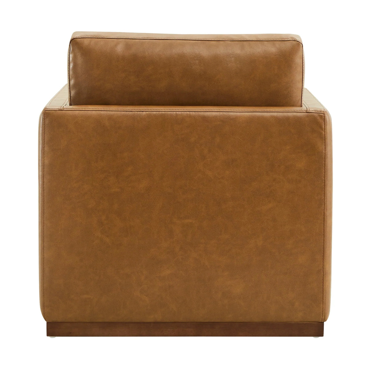 CHITA Swivel Accent Chairs for Living Room, Comfortable Arm Chairs for Bedroom, Faux Leather in Saddle Brown