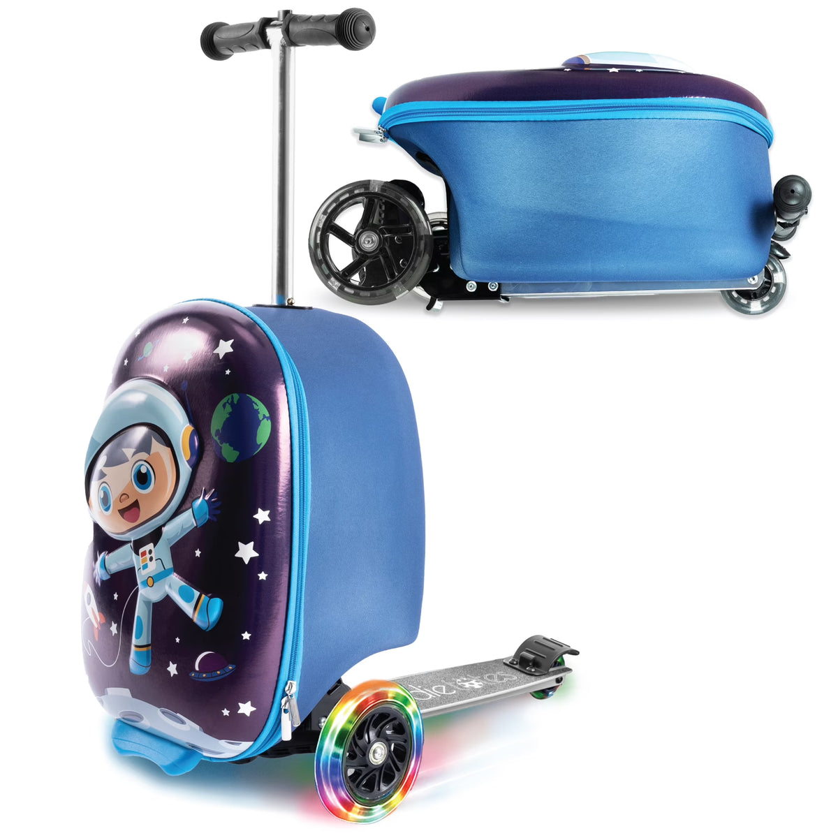 Kiddietotes Kid's Hard Shell Scooter Ride On Suitcase, Pink
