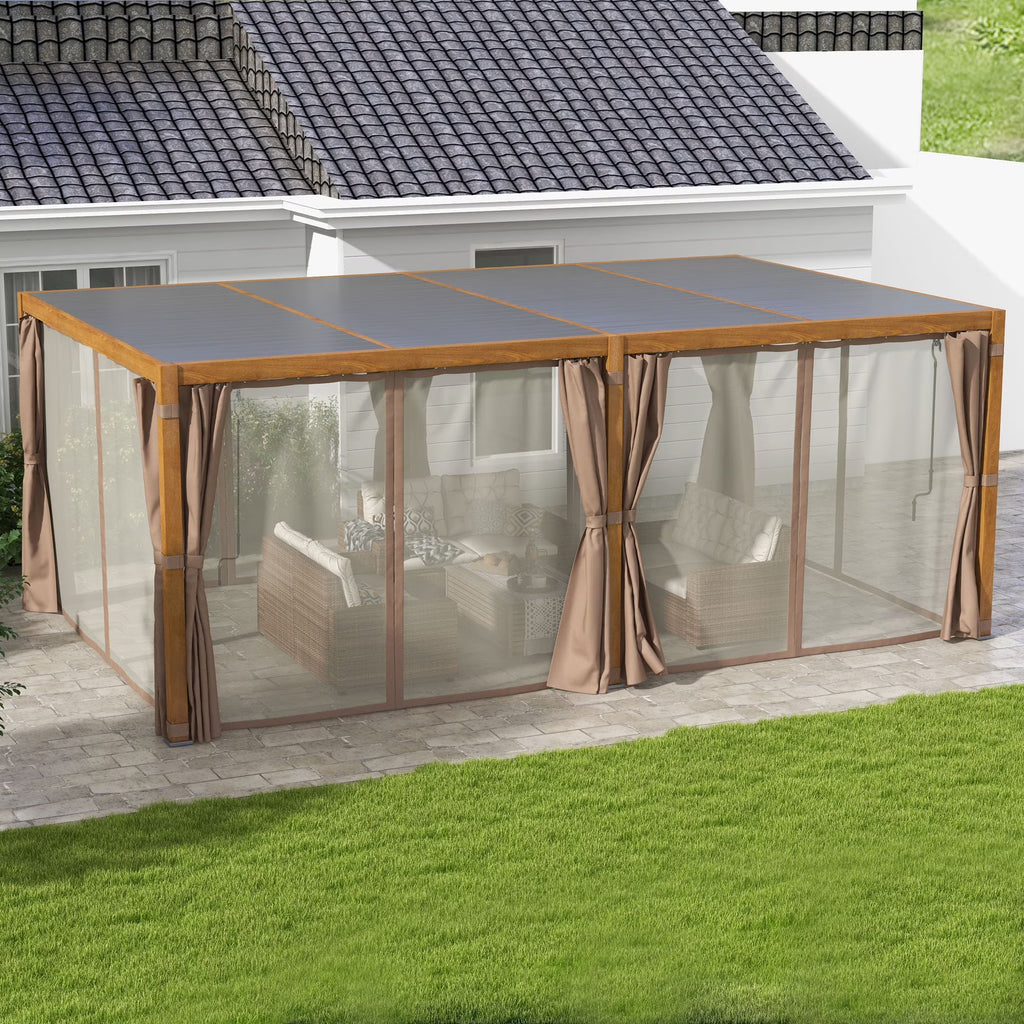 Outsunny 10'x13' Aluminum Pergola with Adjustable Louvered Roof, Gray