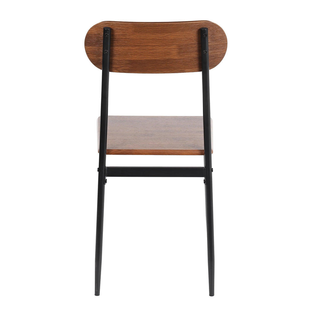Mainstays 5-Piece Modern Wood & Metal Dining Room Set, Seats 4 for Indoor, Walnut Color