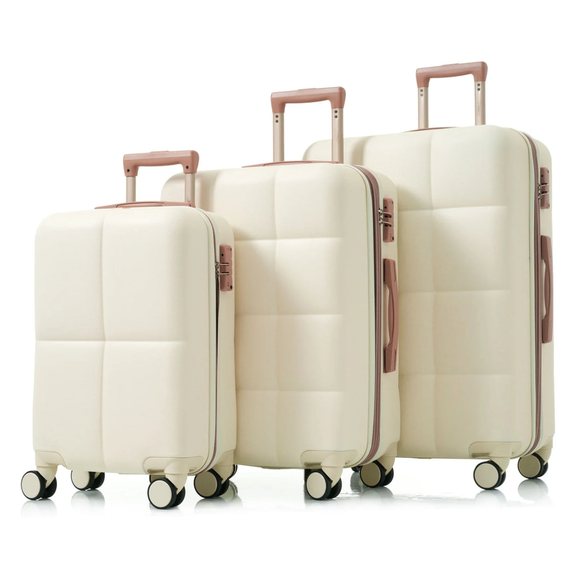 3 Piece Luggage Set , 20/24/28 inches Suitcase Set , ABS Hardshell Expandable Luggage Sets with TSA Lock,20-inch with USB Port, Carry On Luggage for Men Women, Pink
