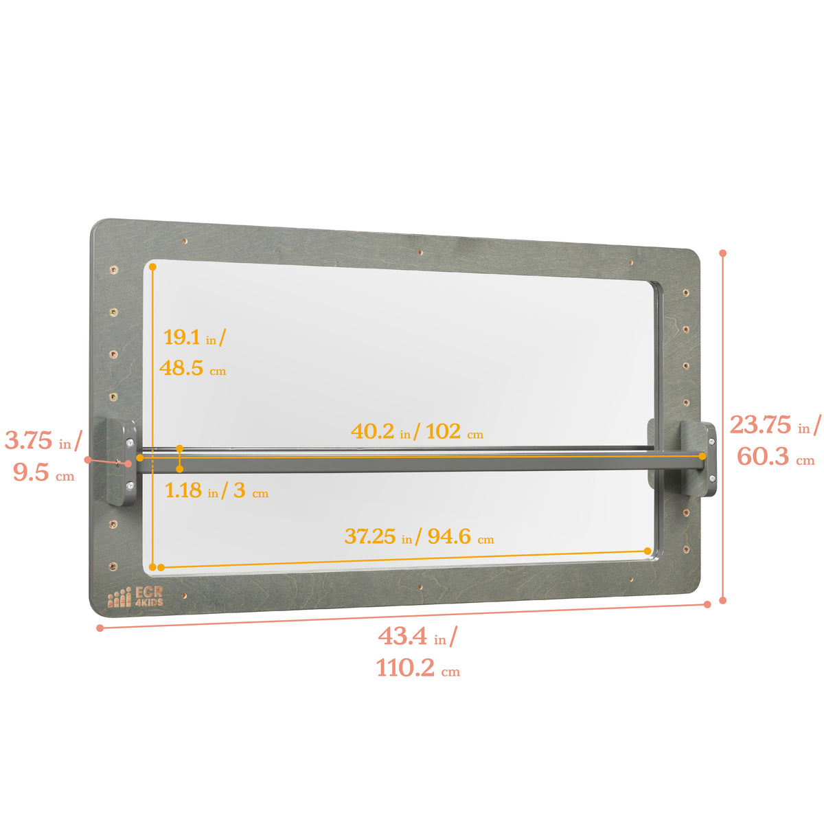 ECR4Kids Wall-Mounted Coordination Mirror, Natural