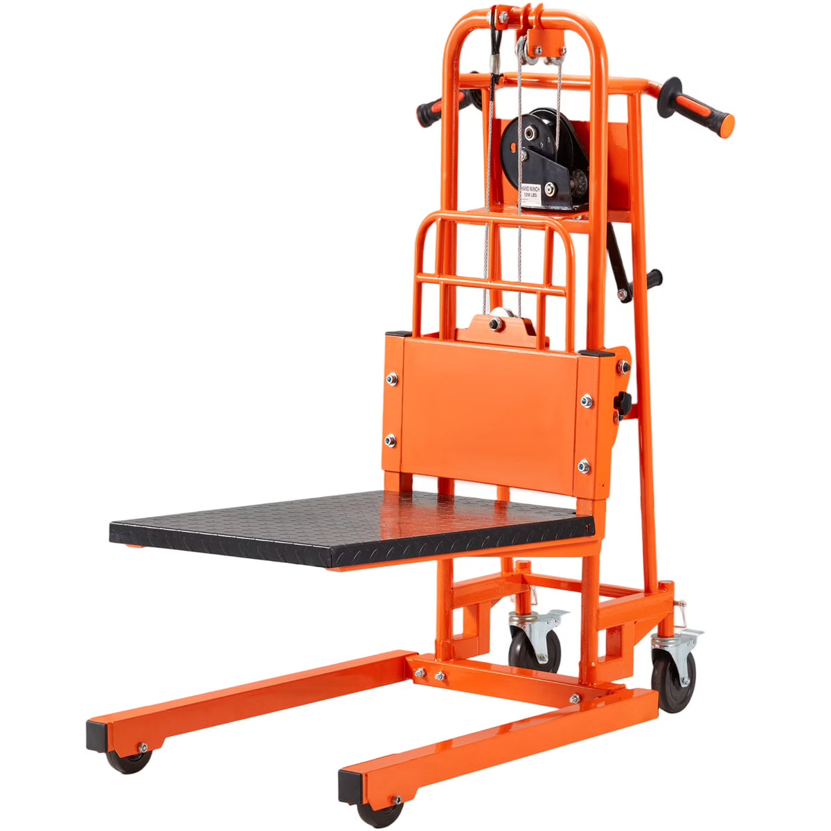 AECOJOY Hydraulic Material Lift Pallet Truck 500 Lbs,Lift Table Cart,32" Max Lift Height Pallet Truck Jack with Lockable Swivel Casters �C Ideal for Warehouse, Workshop and Garage Use