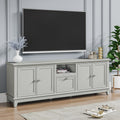 FESTIVO Rustic 72-Inch TV Stand with Adjustable Shelves, Hidden Storage - 72" in Width Light Grey
