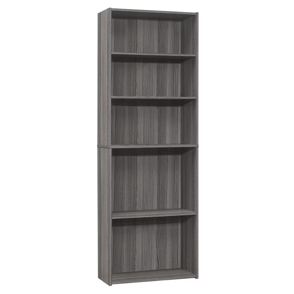 Monarch Specialties Bookshelf, Bookcase, 6 Tier, 72"H, Office, Bedroom, Brown Laminate, Transitional