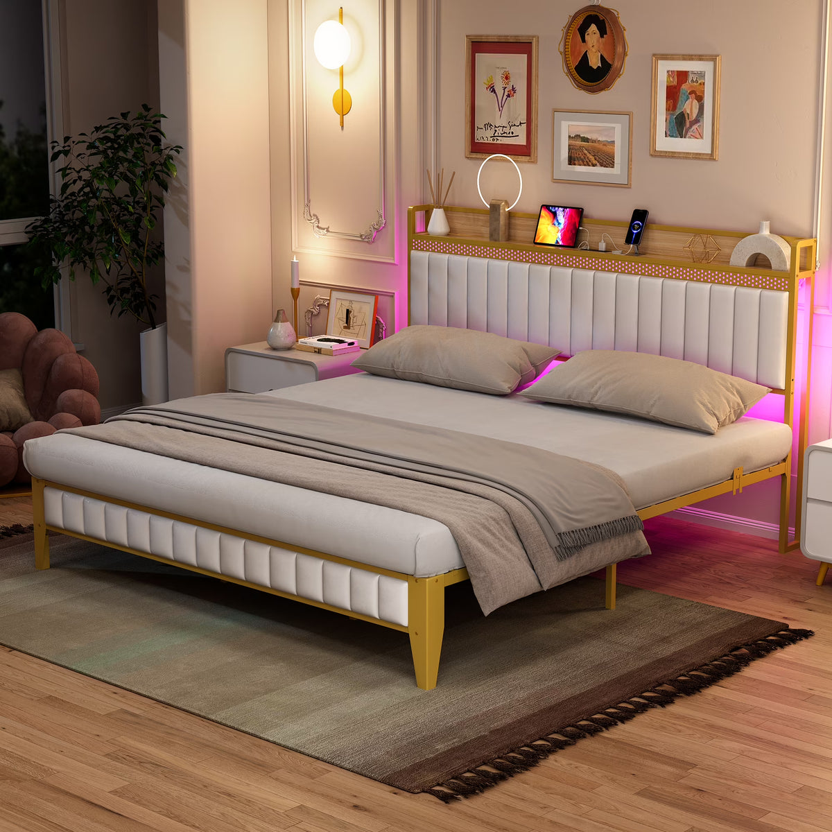WhizMax Under Bed Storage Platform Bed Frame, Queen