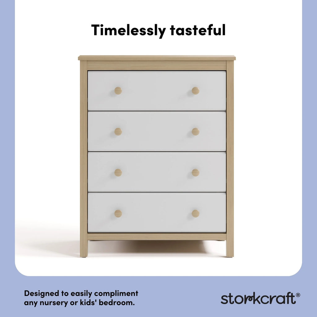 Storkcraft Alpine 4 Drawer Nursery Dresser, White