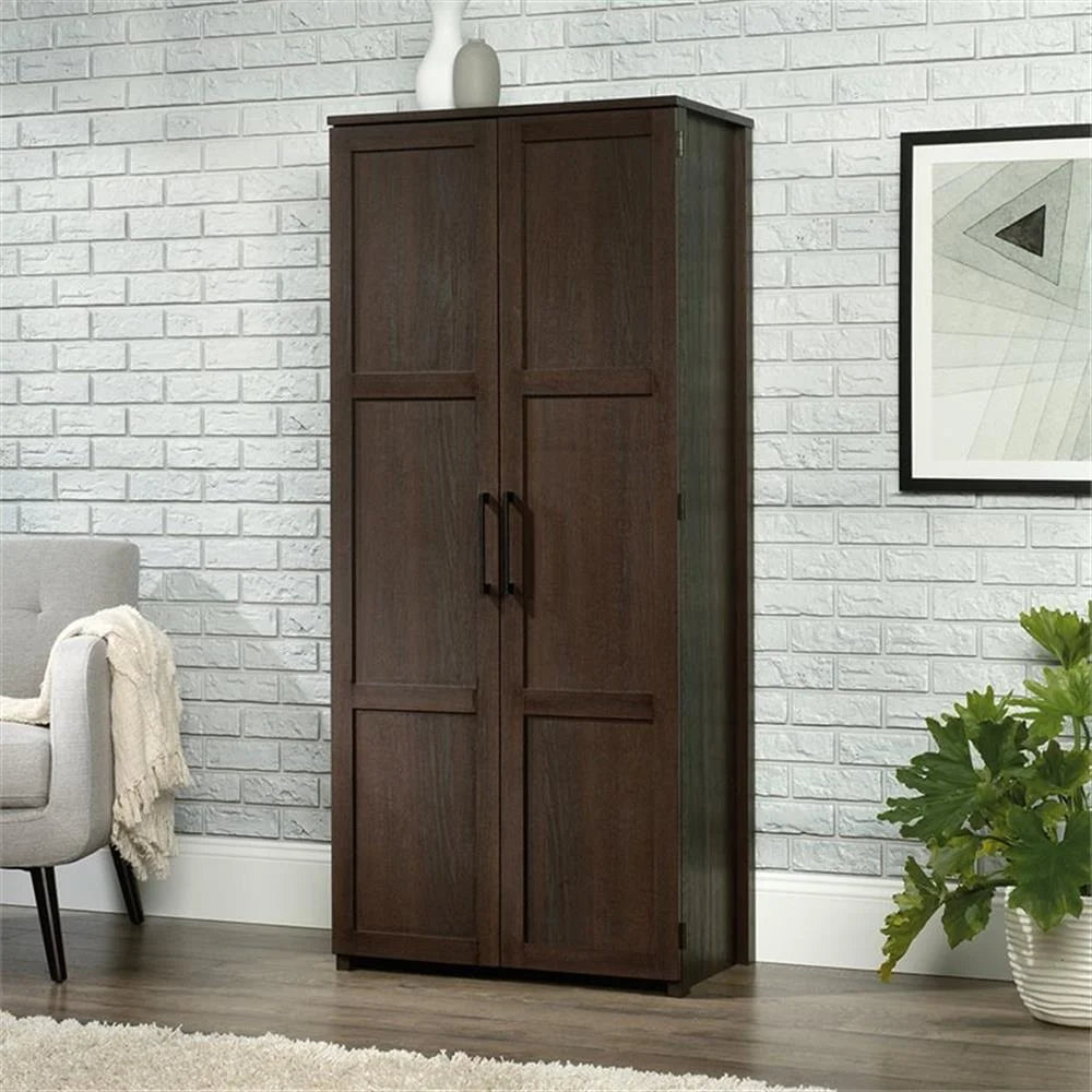 Pemberly Row Contemporary Engineered Wood Pantry in White Finish