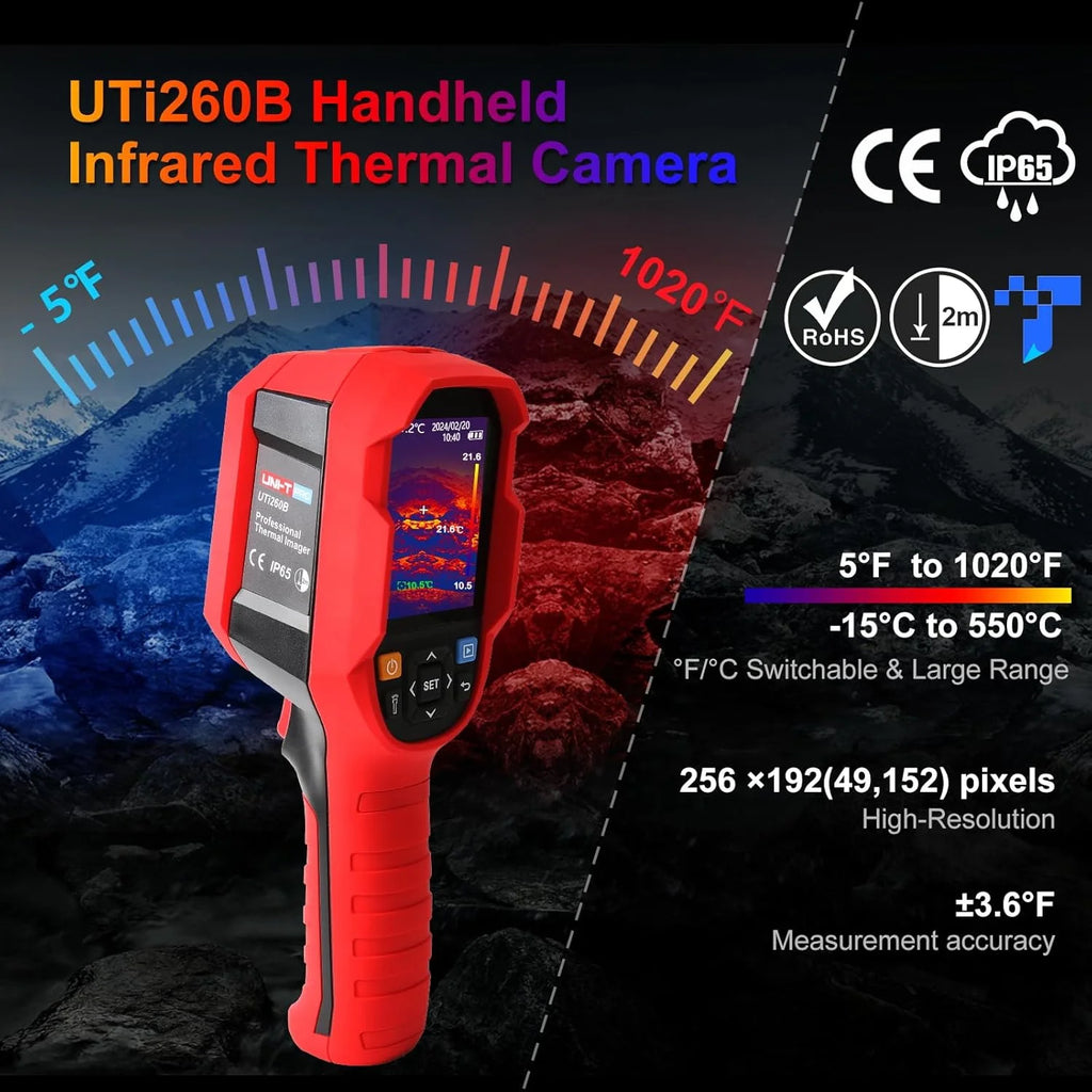 UNI-T UTI120S Thermal Imaging Camera 120x90 IR Resolution 10800 Pixels -20~400�� 2 Meter Drop Durability IP54 Rechargeable 16GB MicroSD