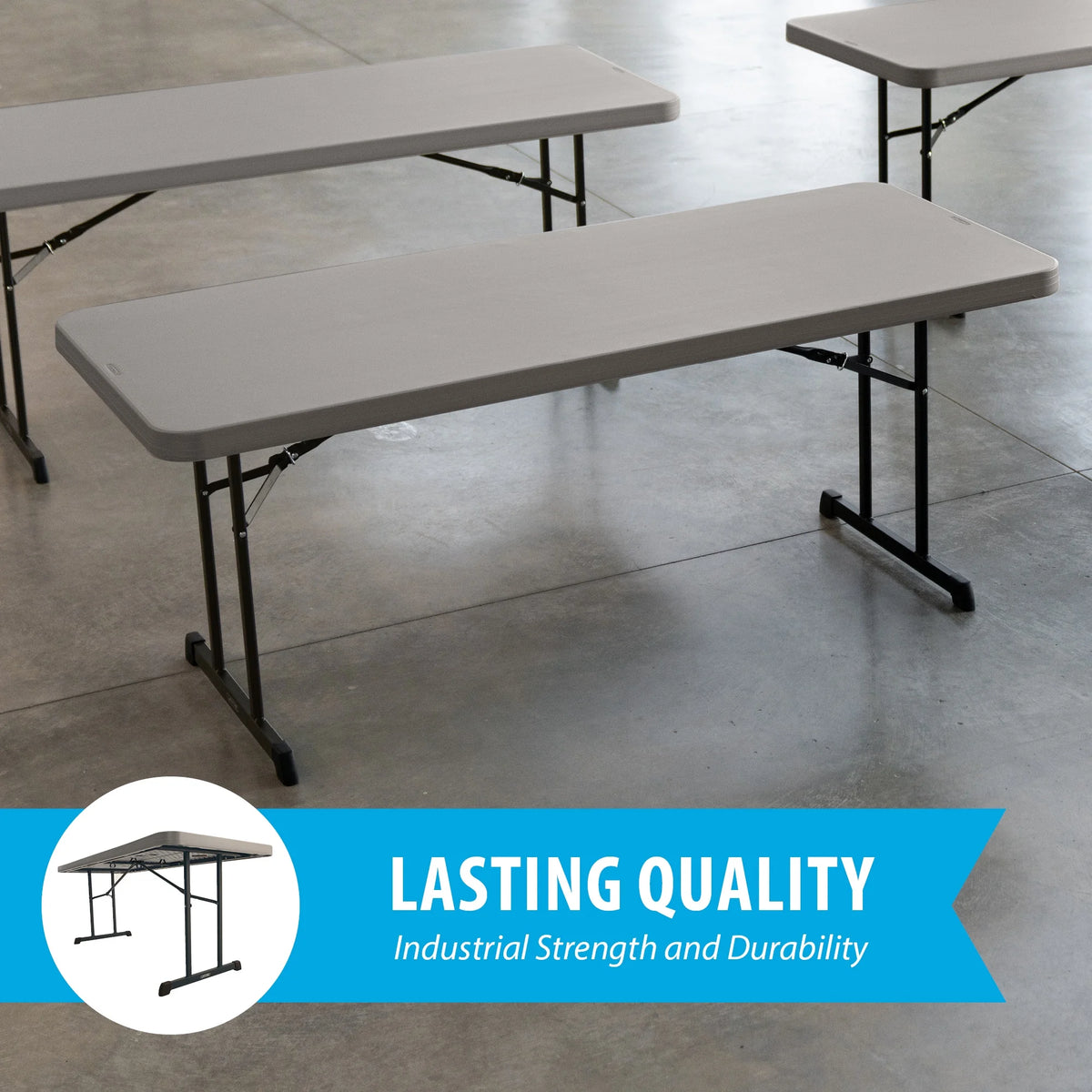 Lifetime 6 ft. Rectangle Folding Table, Indoor/Outdoor Professional Grade, Putty Set of 4 (480126)